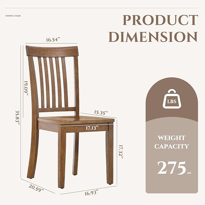 COLAMY Wooden Dining Room Chairs Set of 6, Spindle High Back Windsor Kitchen Side Chair, Farmhouse Dining Chairs for Kitchen, Dining Room, Light Brown