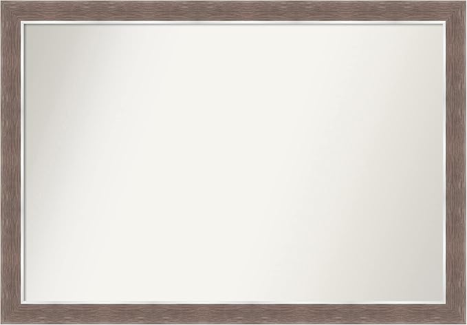 Amanti Art Brown Bathroom Mirror for Over Sink, 28x40 Noble Mocha Rectangle Vanity Mirror, Large Casual Frame, Hangs Horizonally and Vertically, Bathroom Wall Decor, Non-Beveled Edge from WI, USA