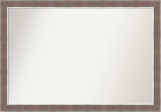 Amanti Art Brown Bathroom Mirror for Over Sink, 28x40 Noble Mocha Rectangle Vanity Mirror, Large Casual Frame, Hangs Horizonally and Vertically, Bathroom Wall Decor, Non-Beveled Edge from WI, USA