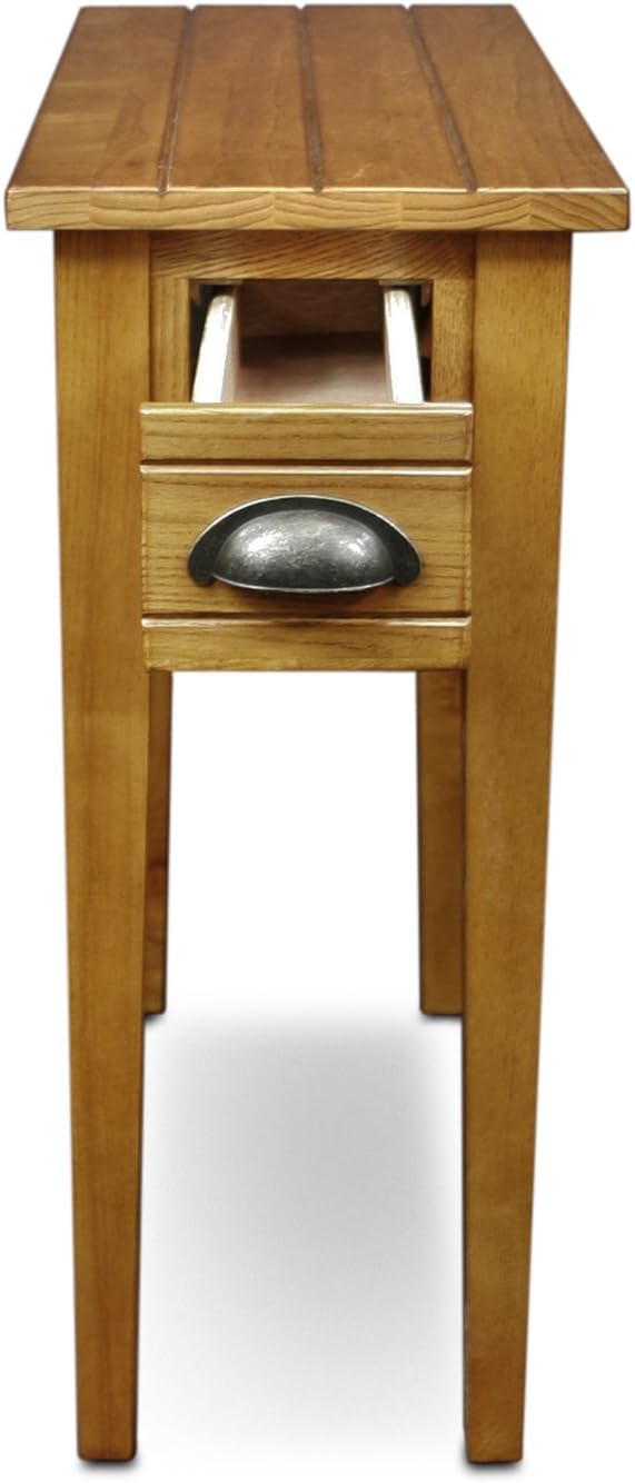 Leick Home, End Table, Solid Wood, Narrow, 1 Drawer, Blackened Hardware, Easy Assembly, 10 in W x 24 in D x 24 in H, Item 9010