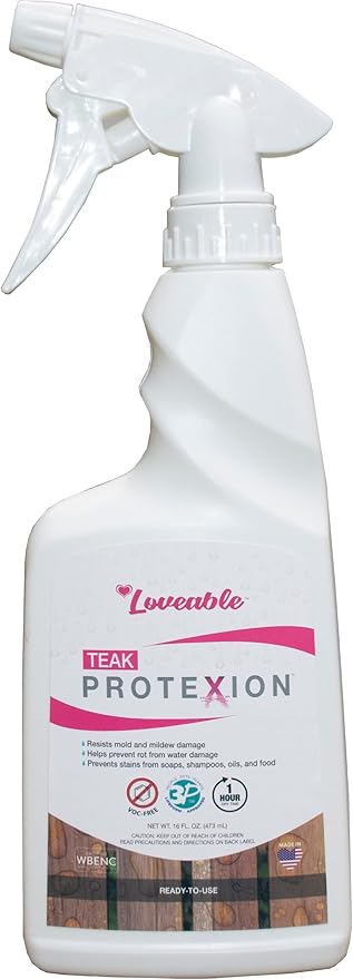 EcoDecors Loveable 24 oz Spray Bottle Teak Oil and Loveable Protection 16 oz Teak Sealer For Outdoor Furniture