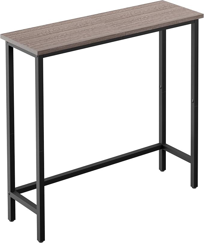 HollyHOME Narrow Console Table, 29.5" Slim Entryway Table, Sofa Stand, Hallway Shelf for Hallway, Bedroom, Living Room, Foyer, Light Brown