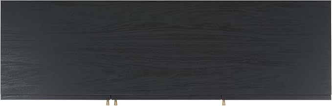 SAFAVIEH Aino TV Stand for up to 60" Flatscreen – Black with Rattan Mesh, 3 Doors with Interior Storage, Sideboard Cabinet, Entertainment Media Console (MED9618B)