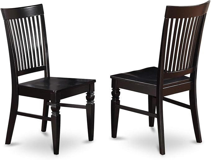 East West Furniture DLWE5-BLK-W 5 Piece Dinette Set for 4 Includes a Round Dining Table with Dropleaf and 4 Dining Room Chairs, 42x42 Inch, Black