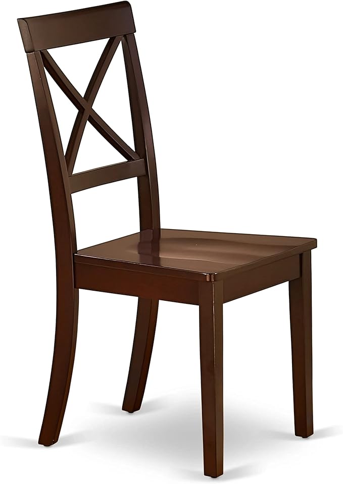 East West Furniture NDBO5-MAH-W 5 Piece Dining Room Furniture Set Includes a Rectangle Dining Table with Dropleaf and 4 Wood Seat Chairs, 30x48 Inch, Mahogany