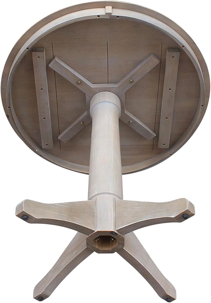 International Concepts 30" Round Top Pedestal Dining Table Solid Parawood 29.1" High, Kitchen/Dining Furniture, Easy Assembly, Residential Use Only