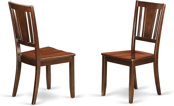 East West Furniture HLDU5-MAH-W 5 Piece Dining Set Includes a Round Dining Room Table with Pedestal and 4 Kitchen Chairs, 42x42 Inch, Mahogany