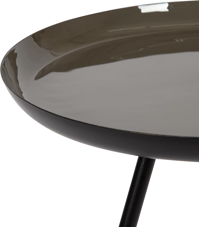 Kate and Laurel Laranya Modern Side Table 15 x 15 x 23 Brown and Black Chic Minimalist Bedroom Nightstand Table