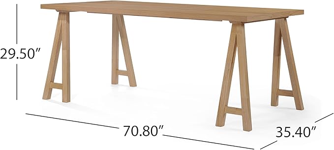 Christopher Knight Home Anthony Mid-Century Modern 7 Piece Dining Set, Light Beige and Natural Oak