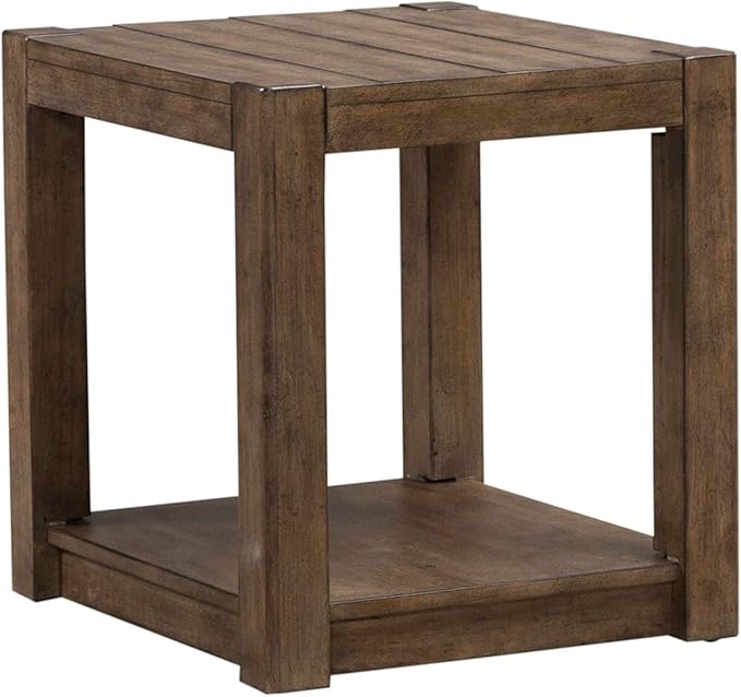 Liberty Furniture Broadmore Living Room Square Chairside Table - Cobblestone Brown