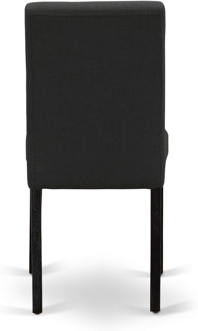 East West Furniture X677AB624-7 7 Piece Dining Set Consist of a Rectangle Dining Room Table with X-Legs and 6 Black Color Linen Fabric Upholstered Chairs, 40x72 Inch, Multi-Color