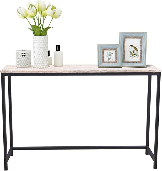HOMERECOMMEND Sofa End Table Computer Desk Coffee Snack Console Tables for Living Room Or Corridor Hallway Oak
