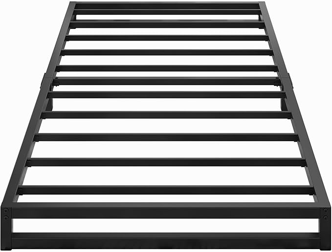 6 Inch Twin XL Bed Frames Heavy Duty Sturdy Metal Platform Bed Frame No Box Spring Needed, Noise Free, Easy Assembly, Black