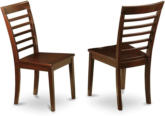 East West Furniture NOML3-MAH-W 3 Piece Dining Set Contains a Rectangle Dining Room Table with Butterfly Leaf and 2 Wood Seat Chairs, 32x54 Inch, Mahogany