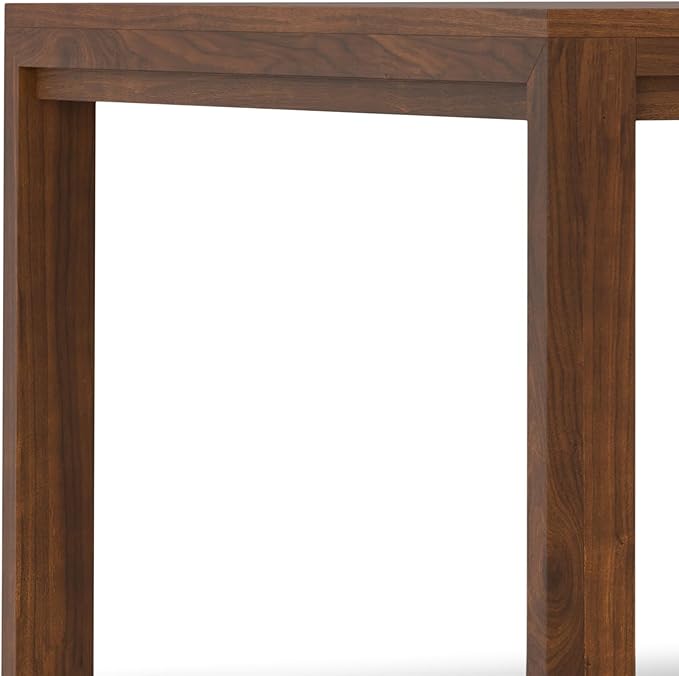 SIMPLIHOME Wilson Square Dining Table, Solid Wood Walnut Veneer, 54-inches Square, Transitional-Style Kitchen Table for up to 8 People