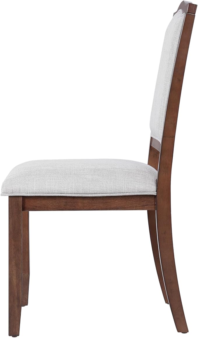 Merax Upholstered Dining Chairs Set of 4, Farmhouse Chair with High Back, Modern Seating for Kitchen, Bedroom & Living Room, Cherry+Beige