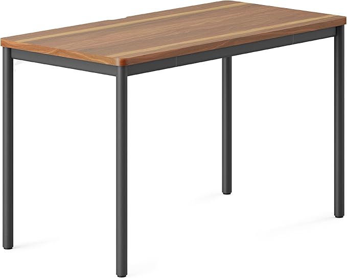 Branch Daily Desk - Functional at Home Office Desk with Effortless Assembly, Timeless Design, Rounded Corners, and Built-in Cable Notch - 48” W x 28.5” H x 24” D - Walnut Work Table