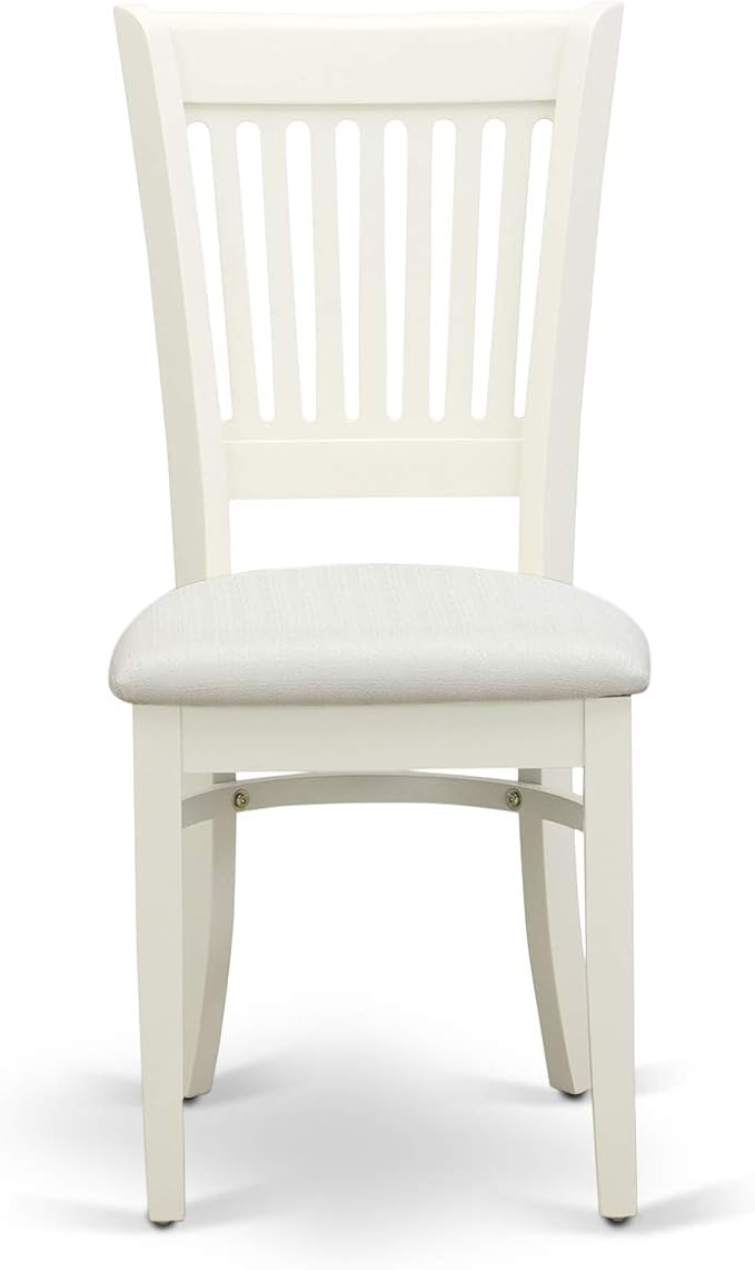 East West Furniture NDVA3-LWH-C 3 Piece Kitchen Table & Chairs Set Contains a Rectangle Dining Room Table with Dropleaf and 2 Linen Fabric Upholstered Chairs, 30x48 Inch, Linen White