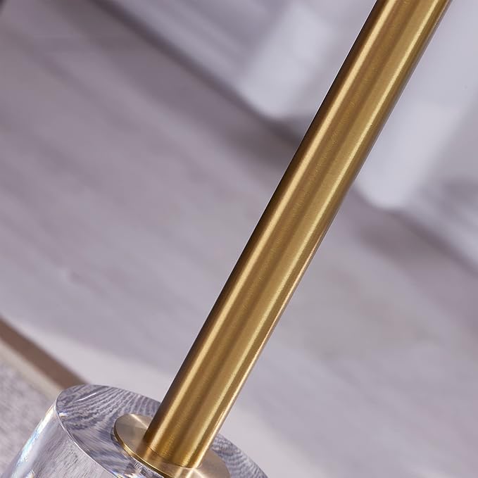LIKENOW Furniture Acrylic Side Table,Clear Small Round End Table for Living Room,Bedroom,Office | Modern Nightstand with Gold Post for Drink,Food,Snack,Assembly