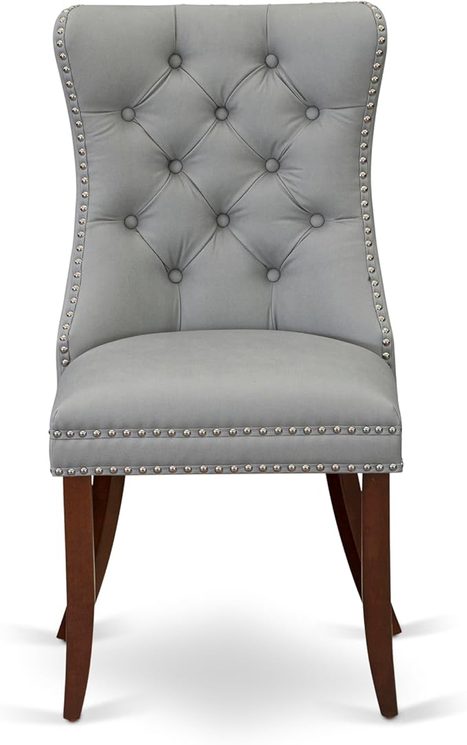 East West Furniture DODA5-MAH-27 5 Piece Dining Room Set Consists of a Rectangle Wooden Table with Butterfly Leaf and 4 Polyester Fabric Upholstered Chairs, 42x78 Inch, Mahogany