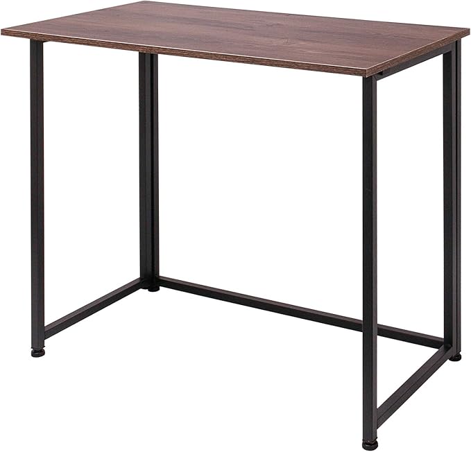 Leopard Outdoor Products Folding Computer Desk for Small Spaces, Space-Saving Home Office Foldable Computer Laptop Writing Desk, Compact Study Reading Table (Dark Brown)