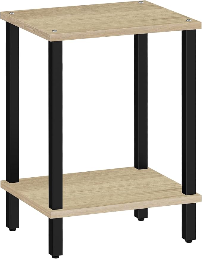 TUTOTAK End Table, Side Table, Nightstand, 2-Tier Storage Shelf, Sofa Side Table for Small Space, Living Room, Bed Room TB01BO034