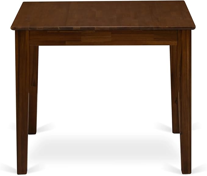 East West Furniture OXDA5-AWA-24 5 Piece Dining Table Set Consists of a Square Modern Kitchen Table and 4 Polyester Fabric Upholstered Parson Chairs, 36x36 Inch, Antique Walnut