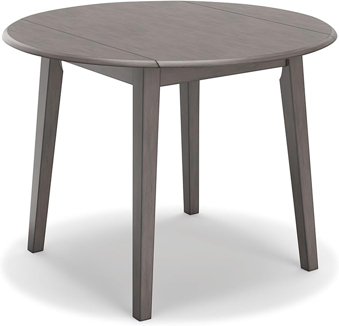 Signature Design by Ashley Shullden Casual Round Dining Small Drop Leaf Table, Seats up to 4, Gray