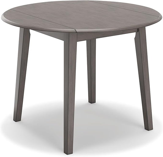 Signature Design by Ashley Shullden Casual Round Dining Small Drop Leaf Table, Seats up to 4, Gray