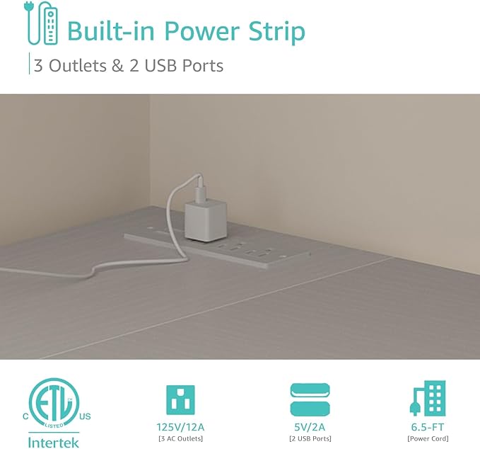 Lufeiya White L Shaped Computer Desk with Drawers & Storage Shelves, 63 Inch Reversible Corner Desk with Power Outlet for Home Office Bedroom, L-Shaped Teen PC Desks with Fabric Drawer, White