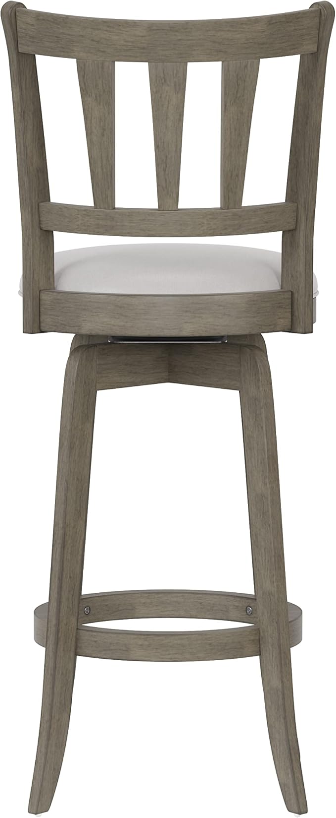 Hillsdale, Presque Isle Wood Bar Height Swivel Stool, 19"D x 17.5"W x 43.5"H, Aged Gray