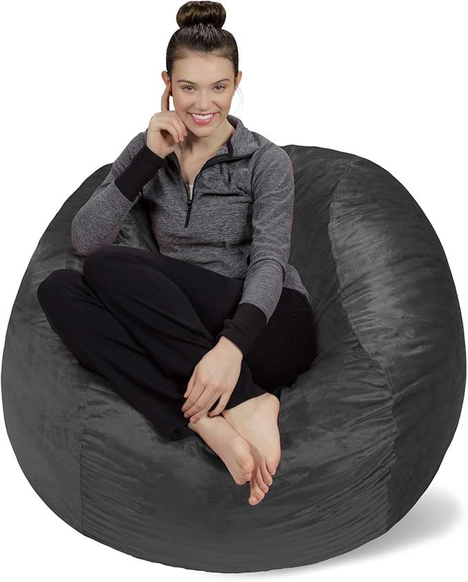 Sofa Sack Bean Bag Chair Cover, 4-Feet, Charcoal
