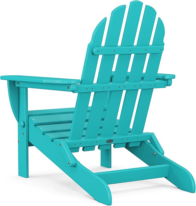 POLYWOOD AD5030AR Classic Folding Adirondack Chair, Height: 35.00" - Width: 29" - Depth: 35.00", Aruba