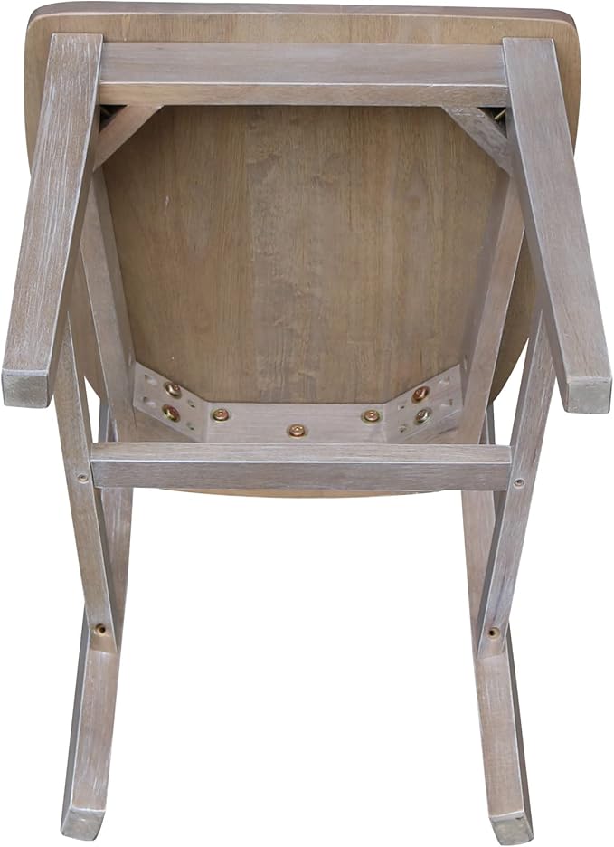 International Concepts Set of Two San Remo Splatback Chairs, Washed Gray Taupe