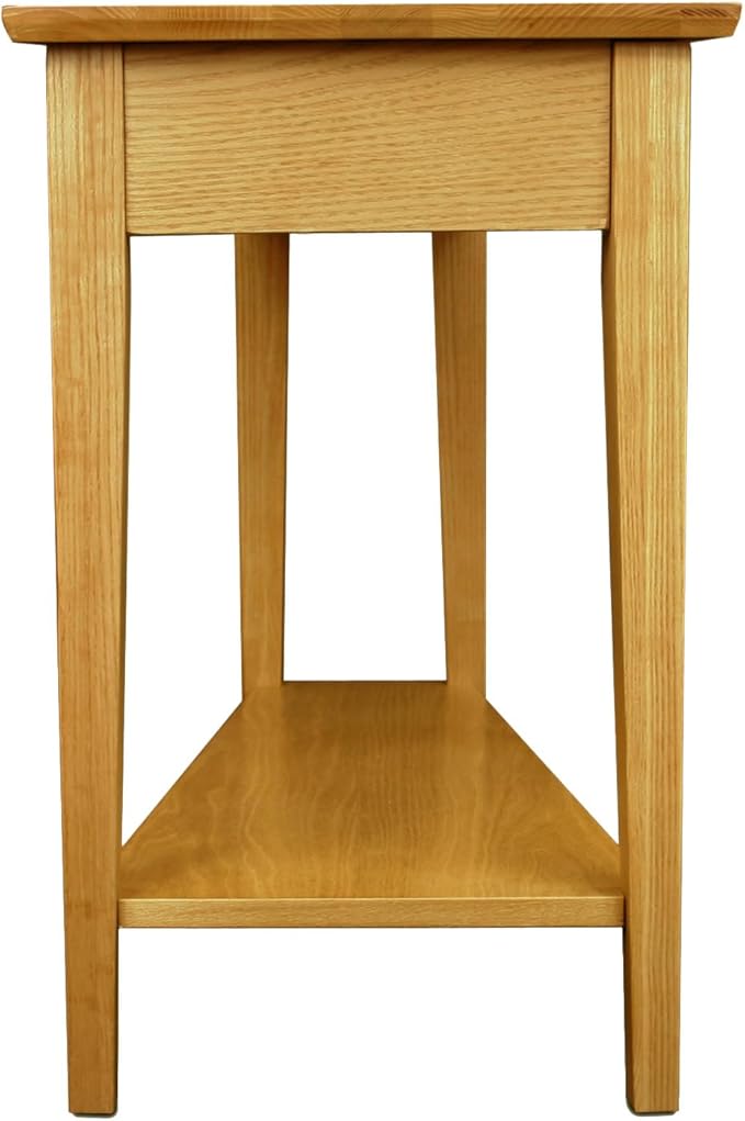 Leick Home 10074-DS Recliner Wedge Side Table with Shelf, Desert Sand