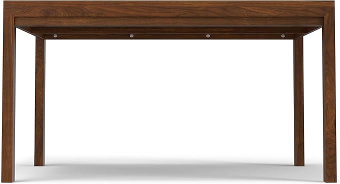 SIMPLIHOME Wilson Square Dining Table, Solid Wood Walnut Veneer, 54-inches Square, Transitional-Style Kitchen Table for up to 8 People