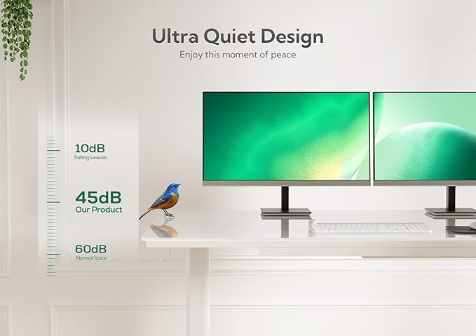INNOVAR Glass Standing Desk with Drawers, 55×27.6 Inch Adjustable Stand Up Desk Quick Install Home Office Computer Desk, Super White