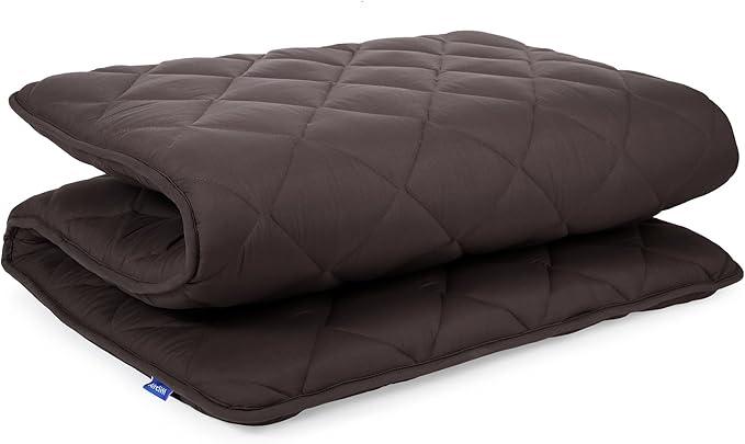 Japanese Floor Futon Mattress, Tatami Mat Sleeping Pad, Shikibuton, Mattresses Topper, Roll Up Dormitory Mattress, Foldable & Portable Floor Lounger Bed, Guest Bed(Grey, Twin)