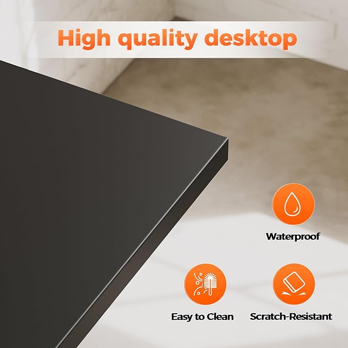 Small L Shaped Computer Desk with Power Outlets, Gaming Desk for Small Spaces, Corner Desk with Reversible Storage Shelves, Study Writing Table for Home Office (Socket, Black, 48 inch)
