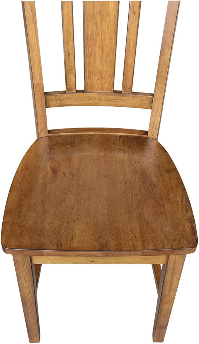 Set of Two San Remo SplatBack Dining Chairs, Pecan