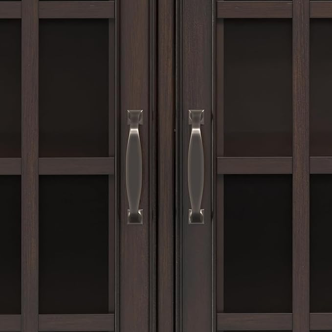 SIMPLIHOME Connaught SOLID WOOD 60 inch Wide Traditional Wide Storage Cabinet Buffet in Chestnut Brown for the Living Room, Entryway and Family Room