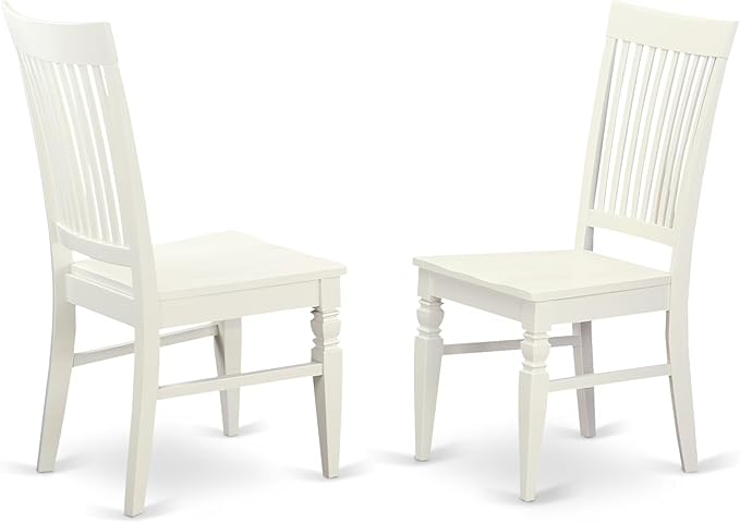 East West Furniture ANWE5-LWH-W 5 Piece Dining Room Table Set Includes a Round Kitchen Table with Pedestal and 4 Dining Chairs, 36x36 Inch, Linen White