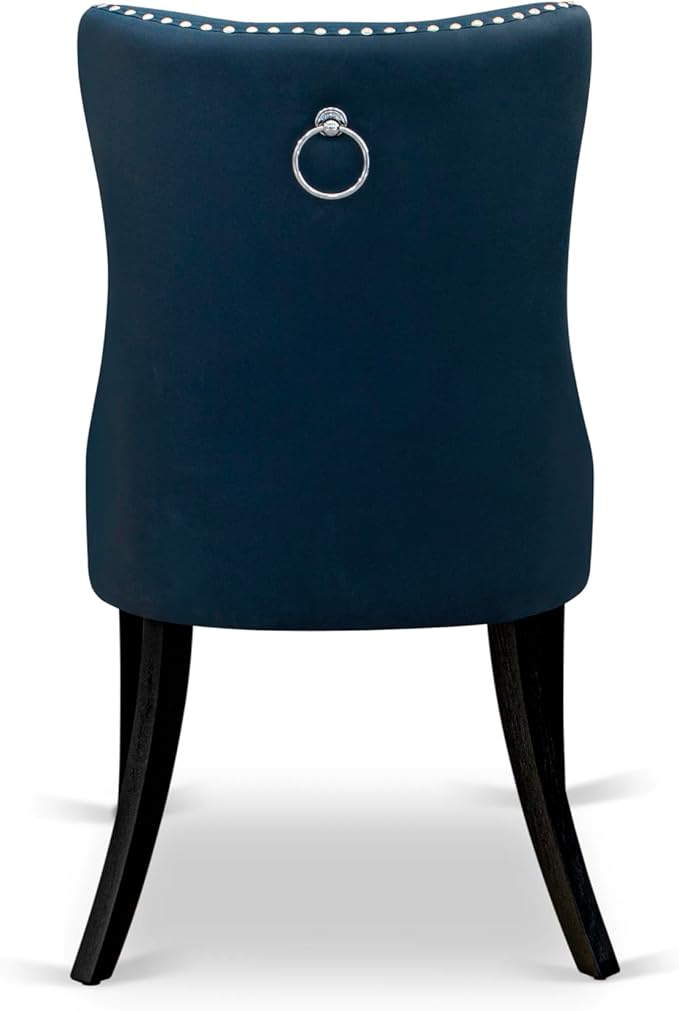East West Furniture LGDA7-BLK-29 7 Piece Dining Set Consists of a Rectangle Kitchen Table with Butterfly Leaf and 6 Polyester Fabric Upholstered Chairs, 42x84 Inch, Black