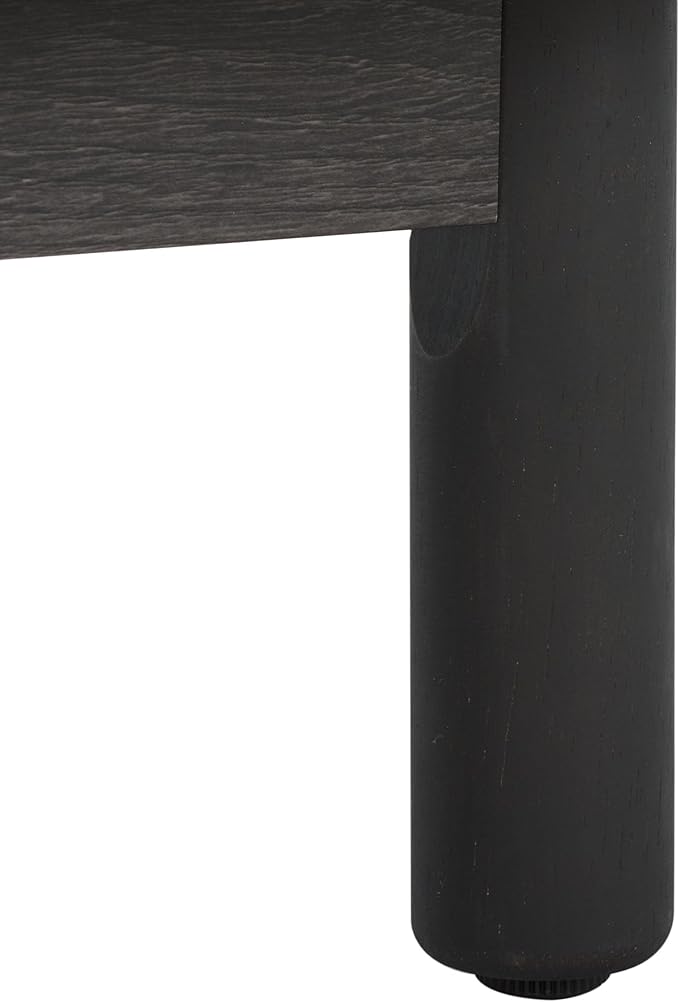 SAFAVIEH Aino TV Stand for up to 60" Flatscreen – Distressed Black, 2 Sliding Doors with Interior Storage, 1 Open Shelf, Entertainment Media Console (MED9619E)