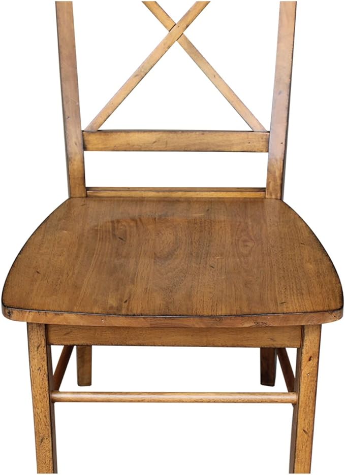 International Concepts Set of Two X-Back Dining Chair, Pecan