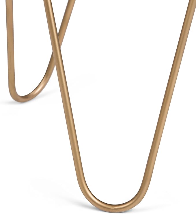 SIMPLIHOME Patrice Modern 18 inch Wide Metal and Wood Accent Side Table in Natural, Gold for the Living Room and Bedroom