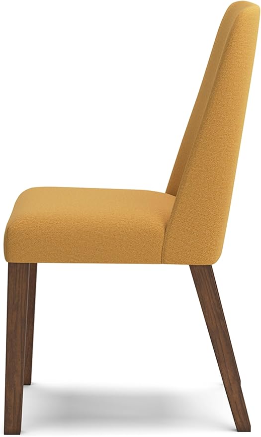 Signature Design by Ashley Lyncott Contemporary Dining Room Upholstered Side Chair with Foam Cushion, 2 Count, Yellow & Brown