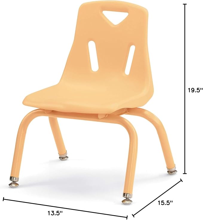 Berries Jonti-Craft 8120JC6251 Stacking Chairs with Powder-Coated Legs, 10" Height, Camel, Pack of 6