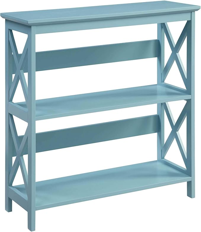 Convenience Concepts Oxford 3 Tier Bookcase, Sea Foam