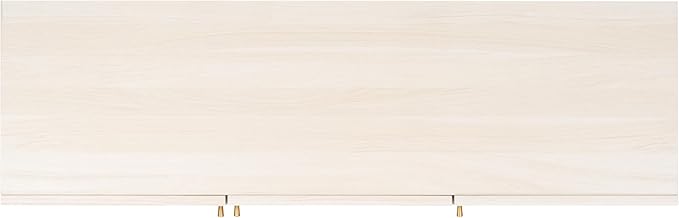 SAFAVIEH Aino TV Stand for up to 60" Flatscreen – Bleached White with Natural Rattan Mesh, 3 Doors with Interior Storage, Sideboard Cabinet, Entertainment Media Console (MED9618C)